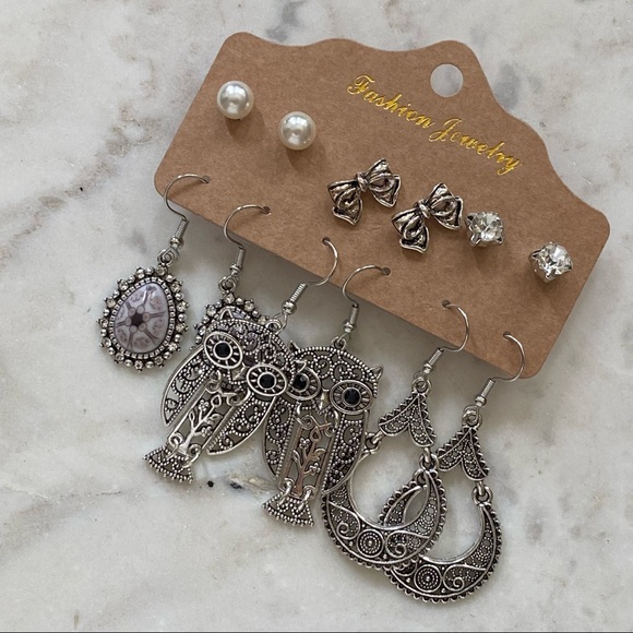 Bohemian Dangle + Stud Earrings - 6 Sets - Picture 5 of 8